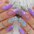 Purple Silver Fade glitter press-on nails