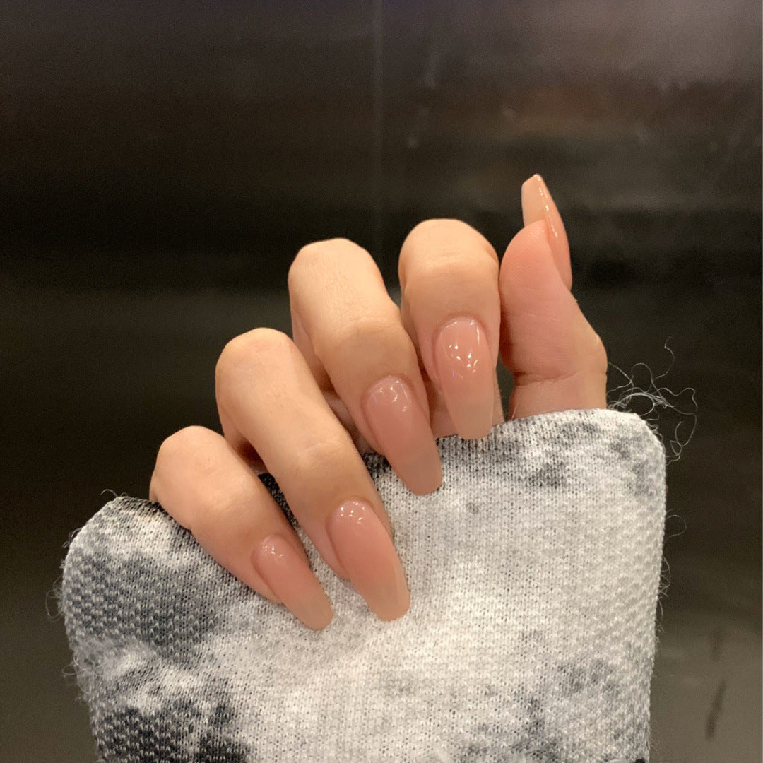 Nude Ballet short pink press-on nails