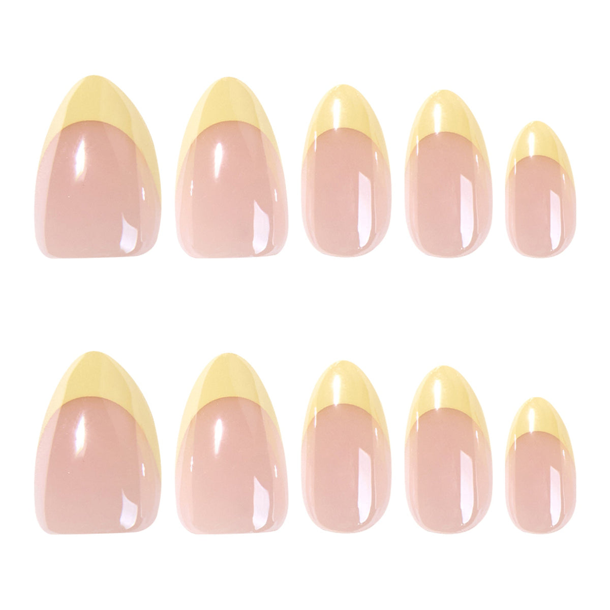 Pale Lemon French almond press-on nails