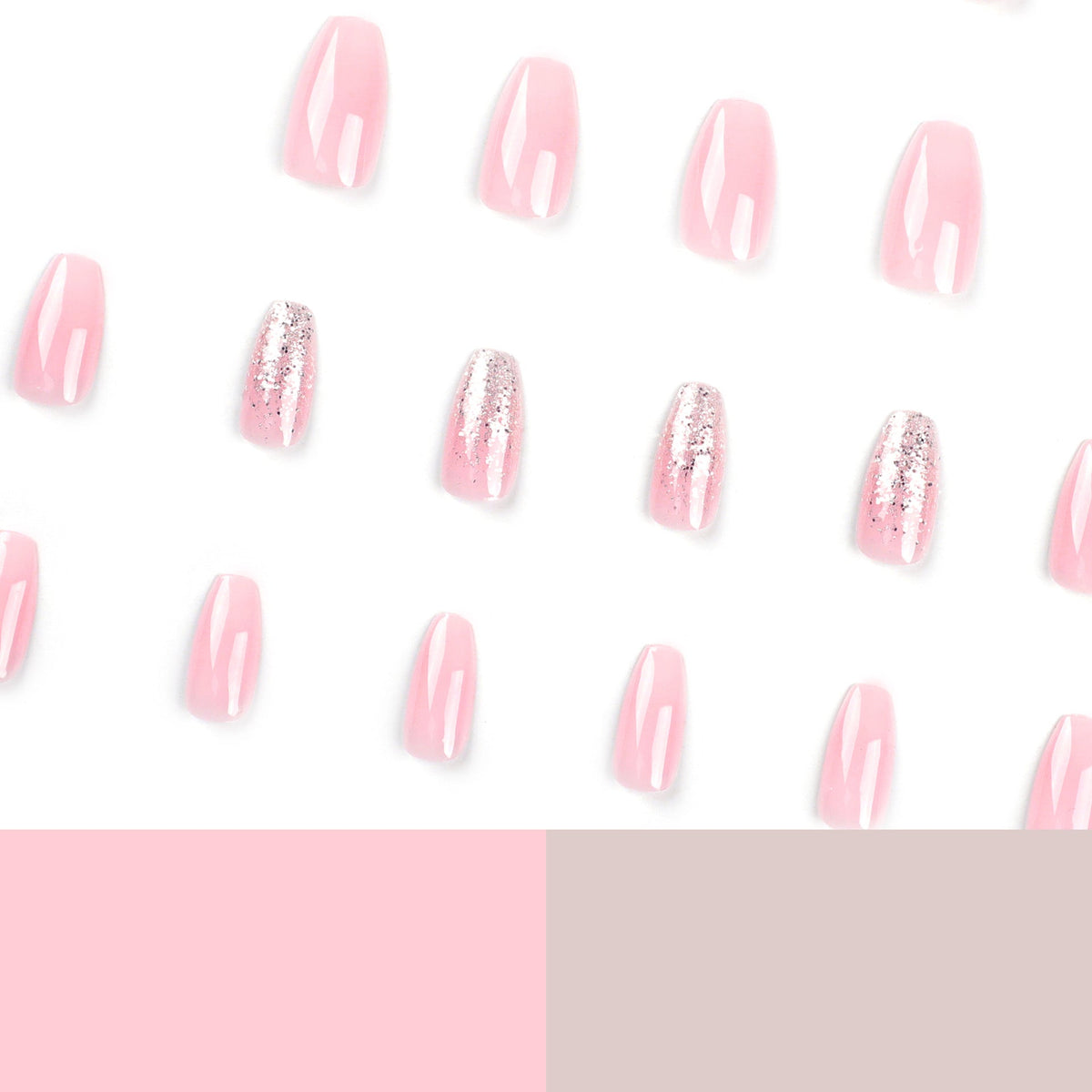 Snow Glow Fade white glitter press-on nails