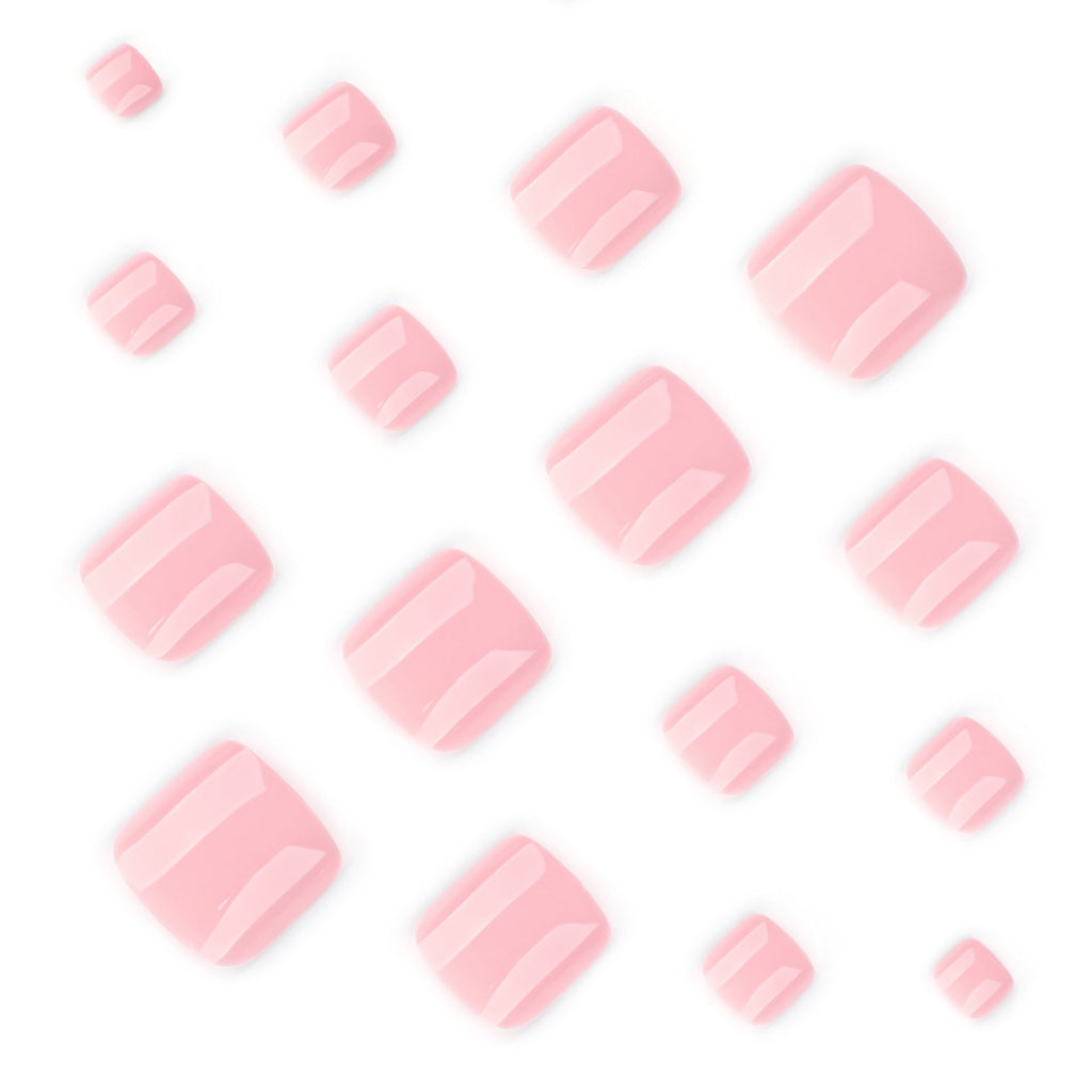Blush Square Pedi press-on toenails
