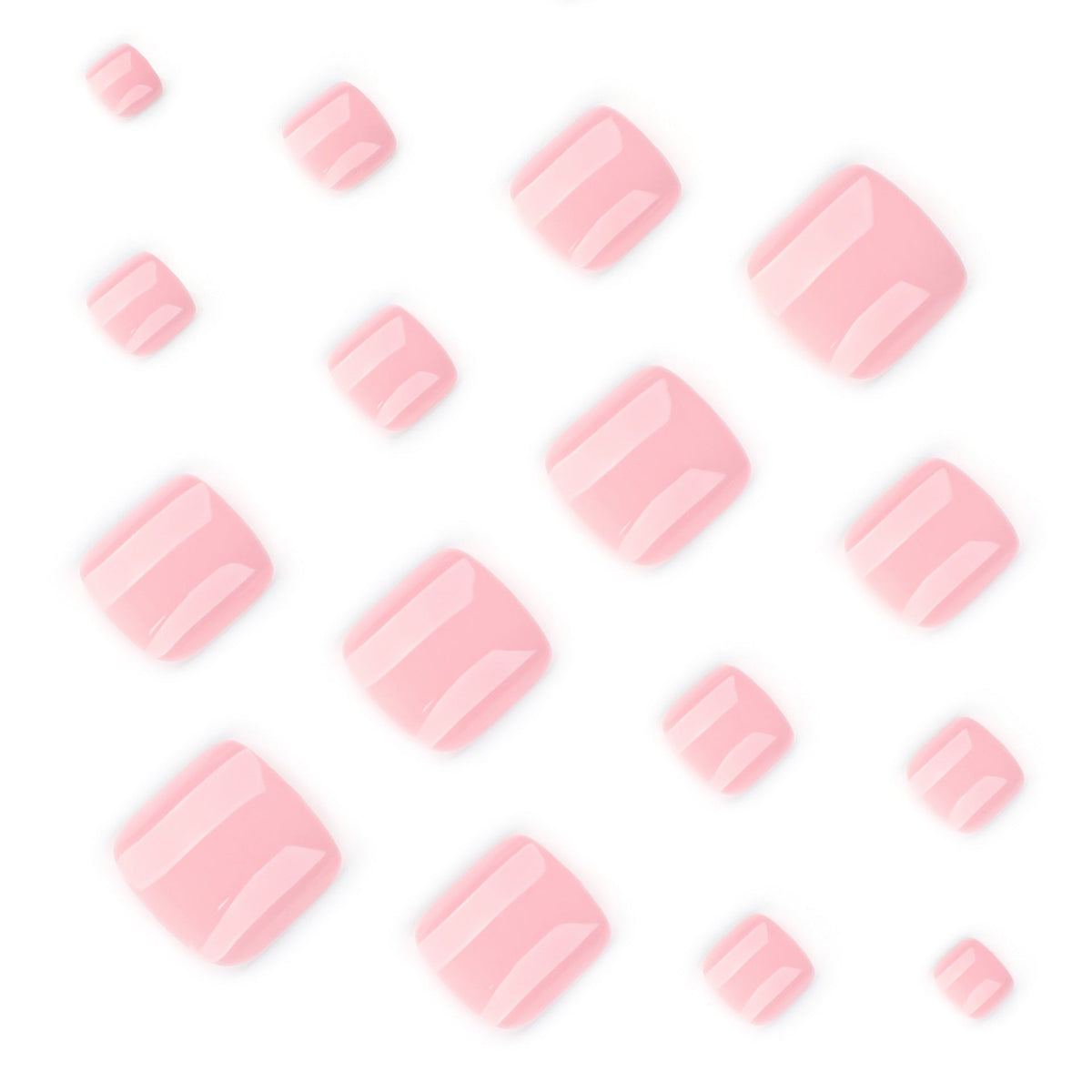 Blush Square Pedi press-on toenails