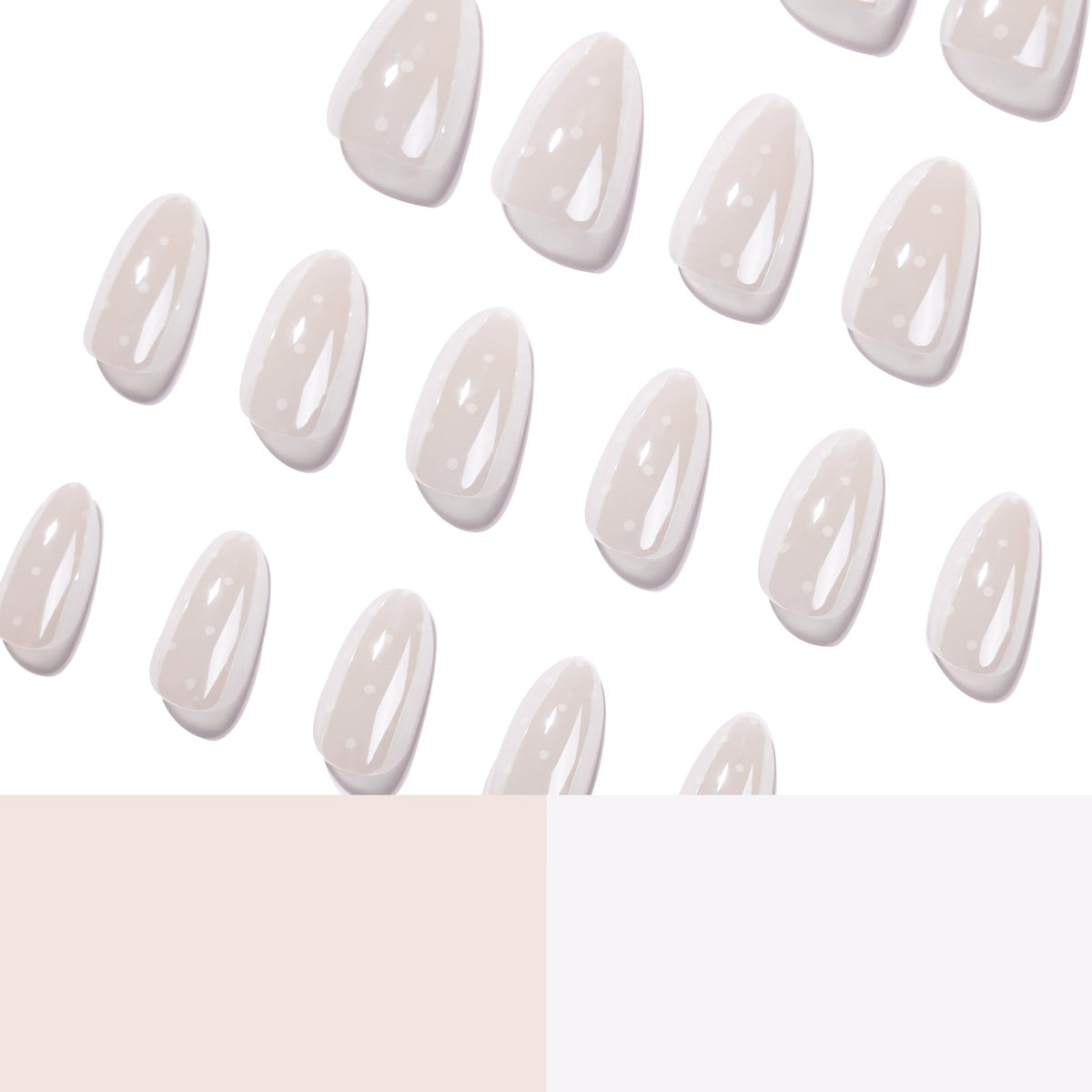 White Dot Almond minimalist press-on nails, alternate view 4
