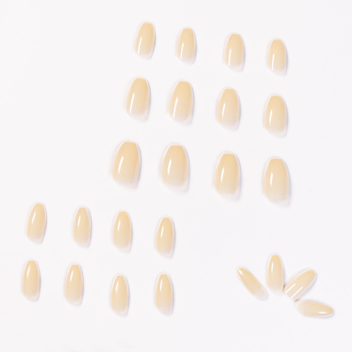 Cream Jade French short ballet press-on nails