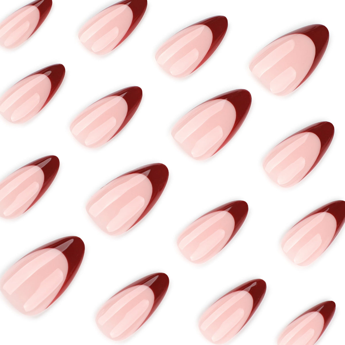 Scarlet Fade French short almond press-on nails