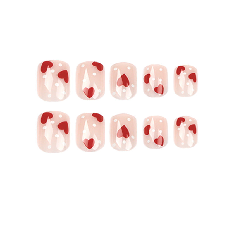 Red Heart Dot press-on nails