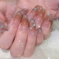 Crystal Fade French gradient press-on nails