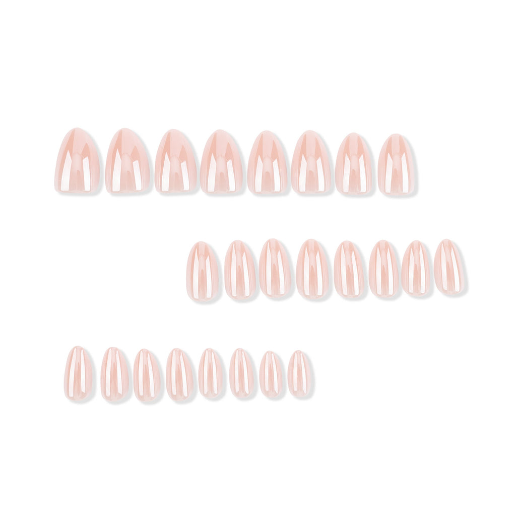 Natural Nude Oval glossy press-on nails
