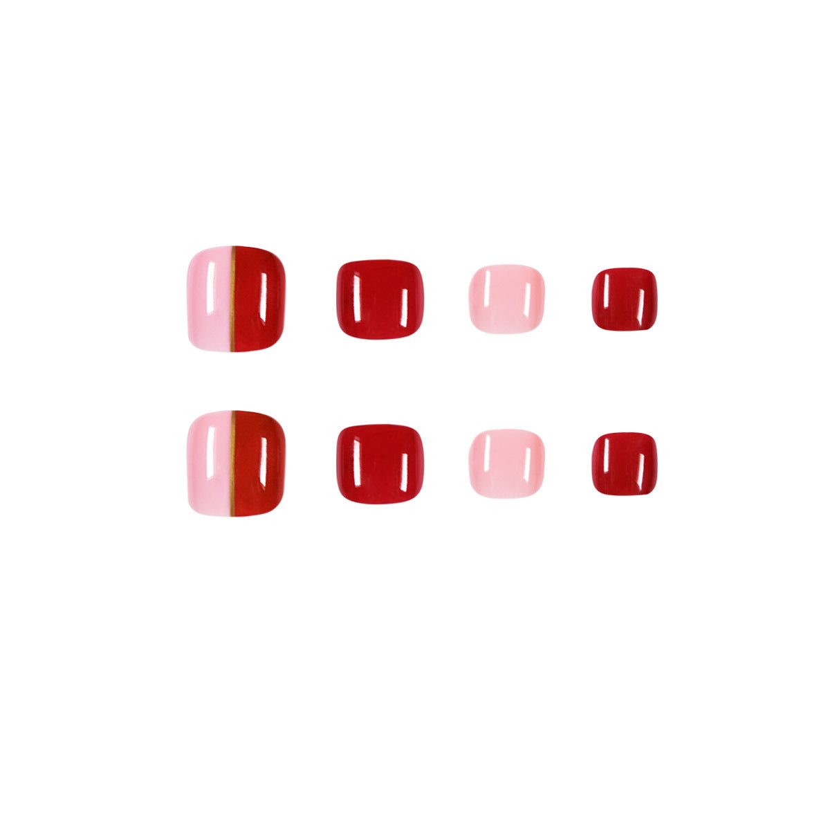 Merlot Blush press-on toenails