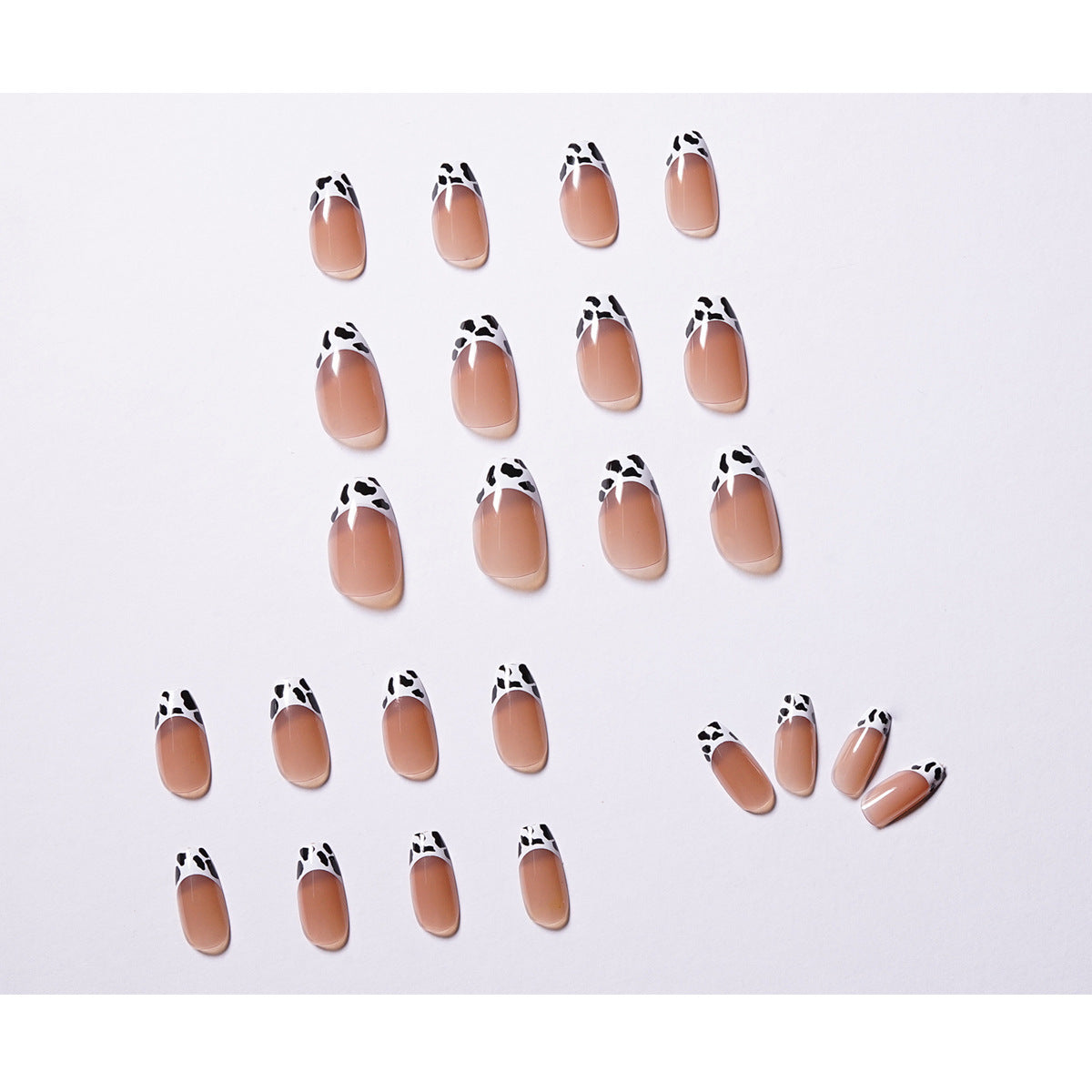 Lavender Milk French purple gray press-on nails
