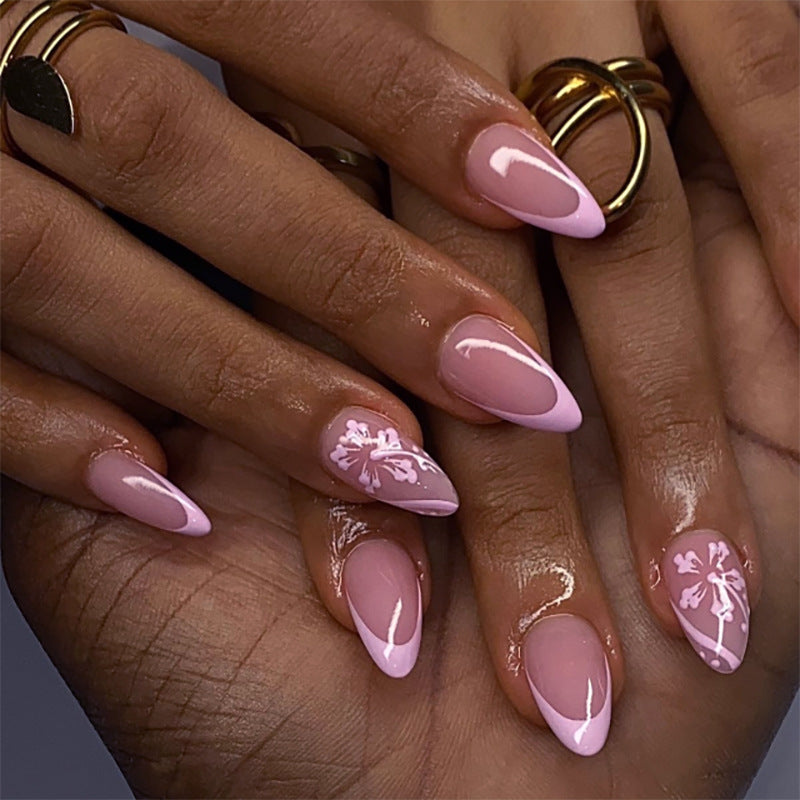 Summer Almond short press-on nails