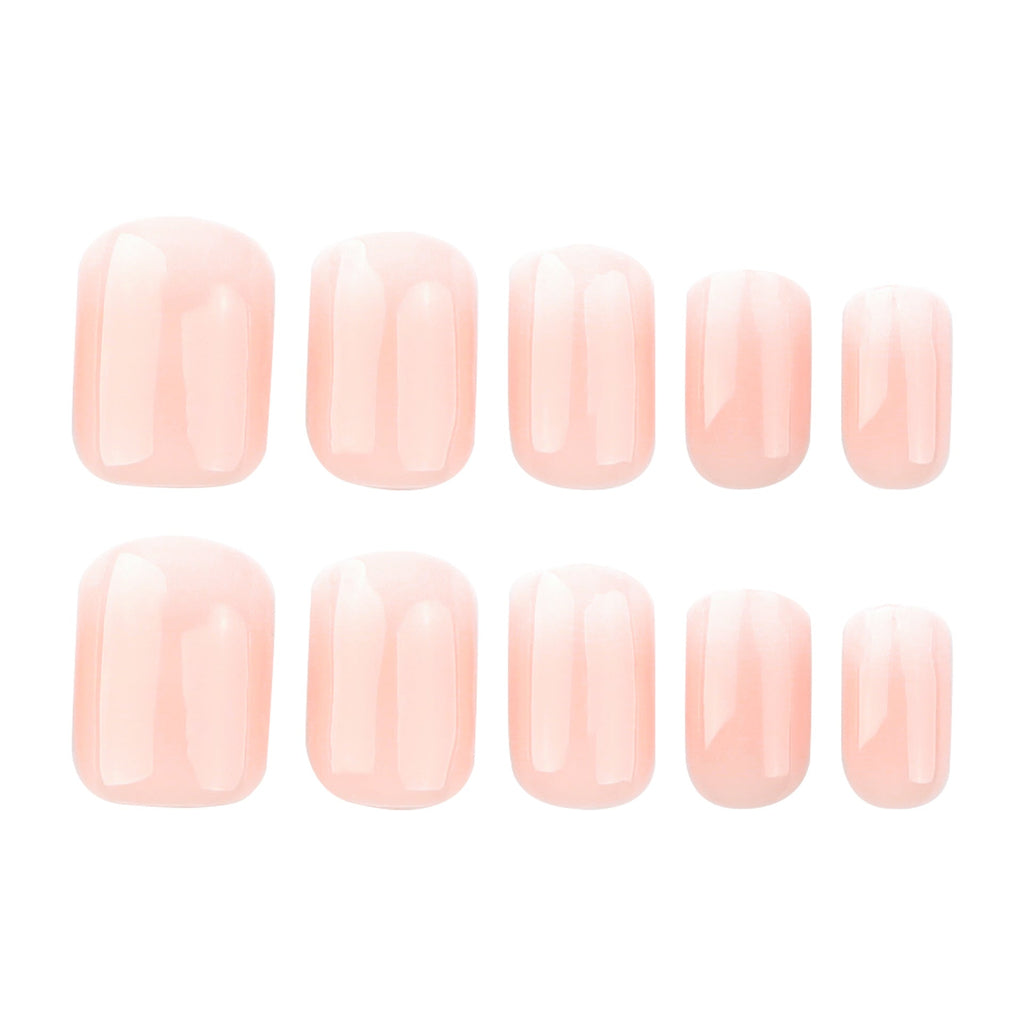 Porcelain Fade Square short press-on nails
