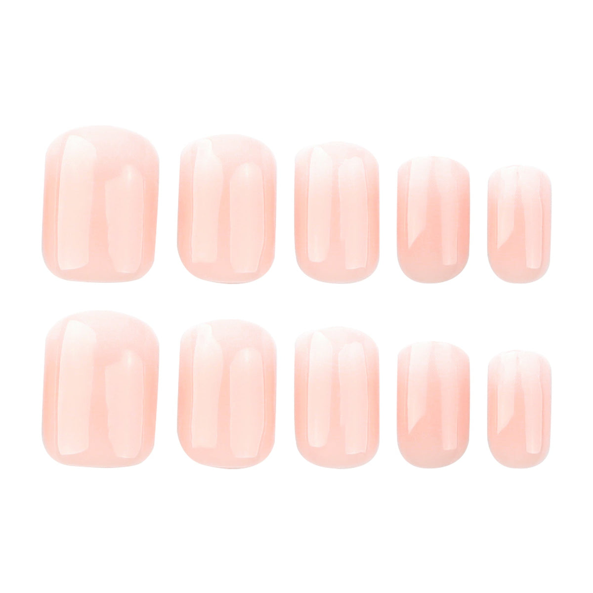 Porcelain Fade Square short press-on nails