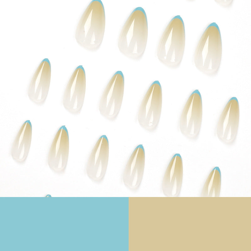 Blue Fade French press-on nails