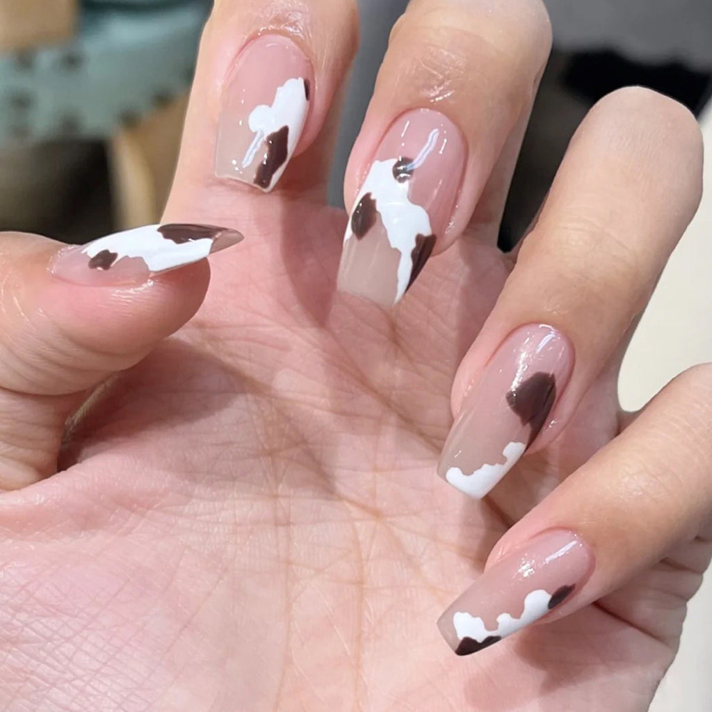 Cream Mocha neutral press-on nails