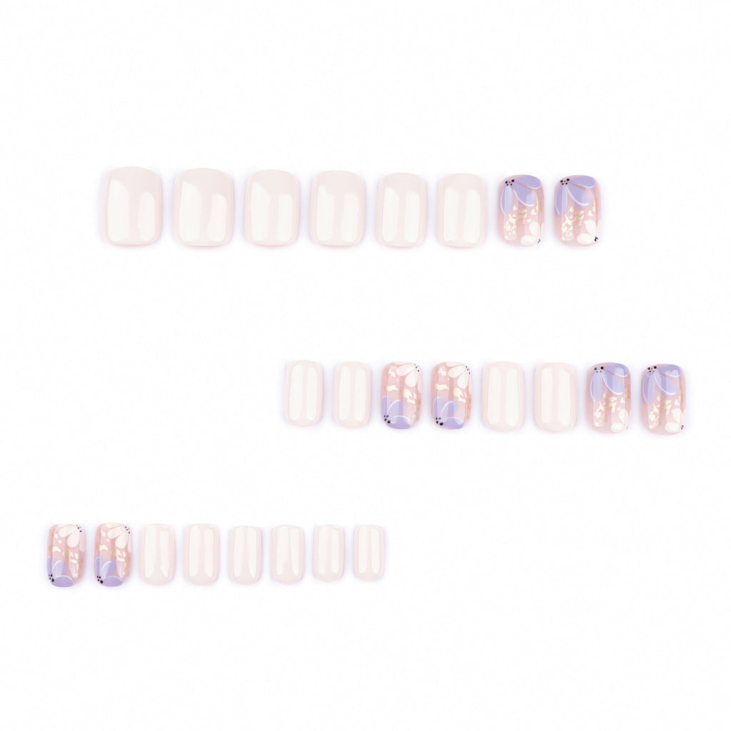Spring Blossom short square press-on nails