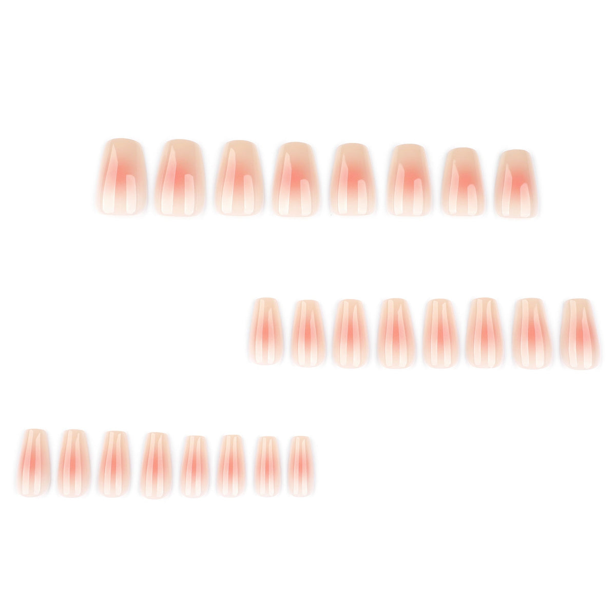 Nude Sheer Gradient short square press-on nails
