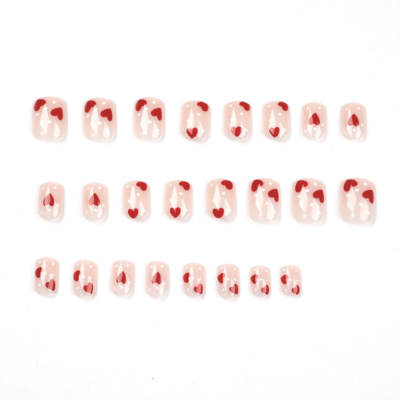 Red Heart Dot press-on nails