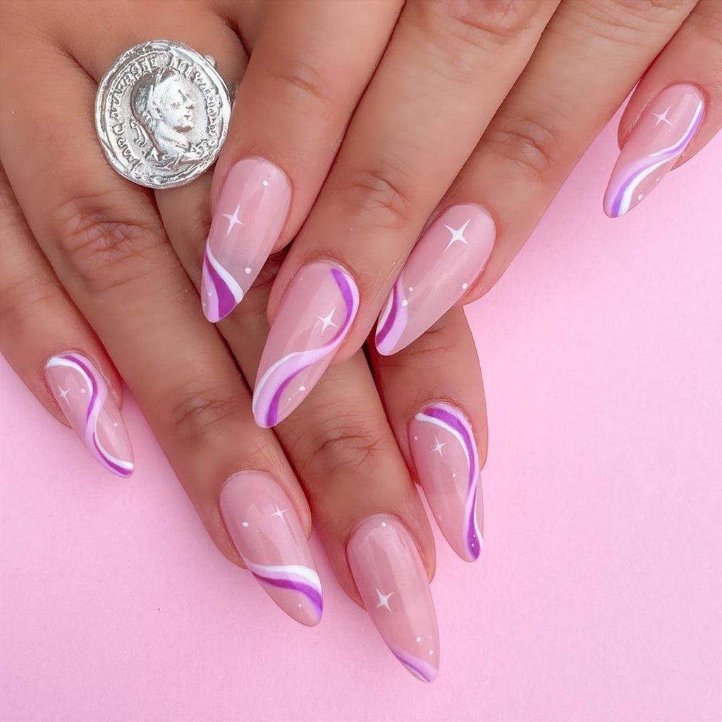 Wave Point pointed press-on nails