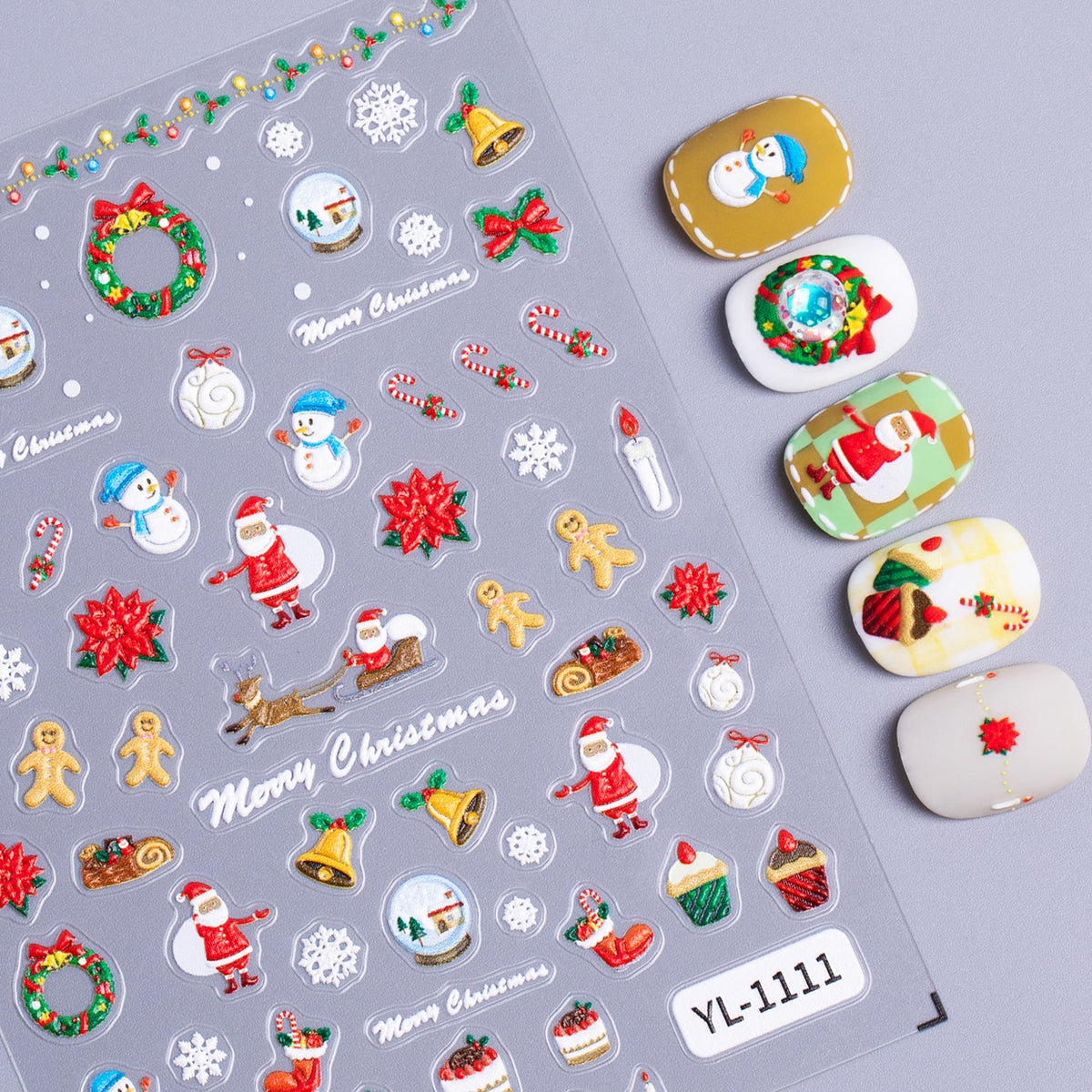 Snowman Holiday 5D nail stickers, alternate view 4
