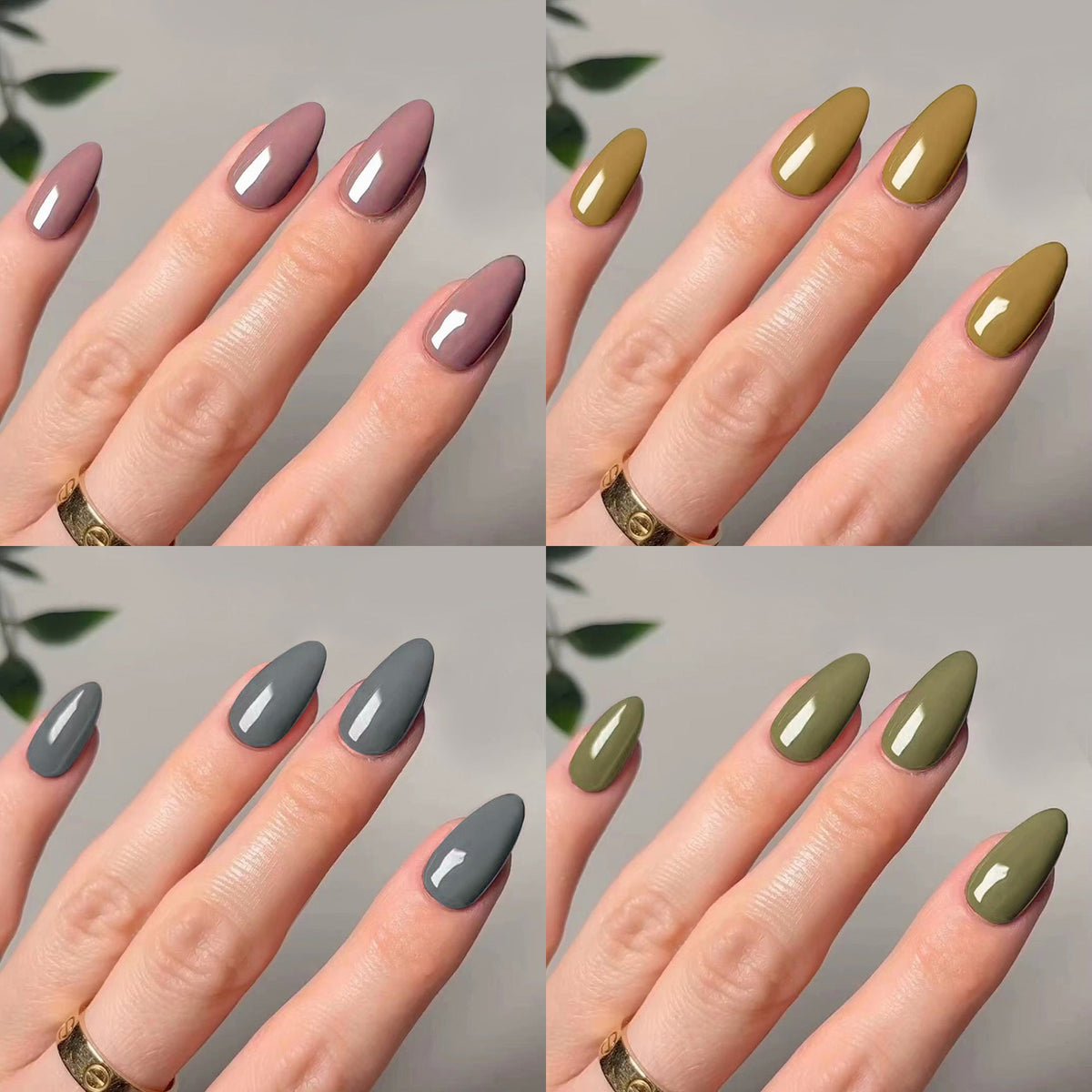 Glossy Solid Color press-on nail collection