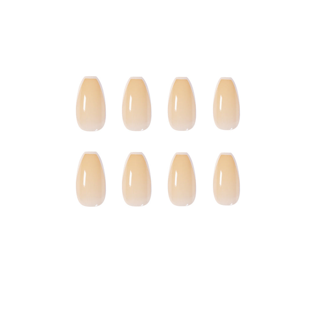 Cream Jade French short ballet press-on nails