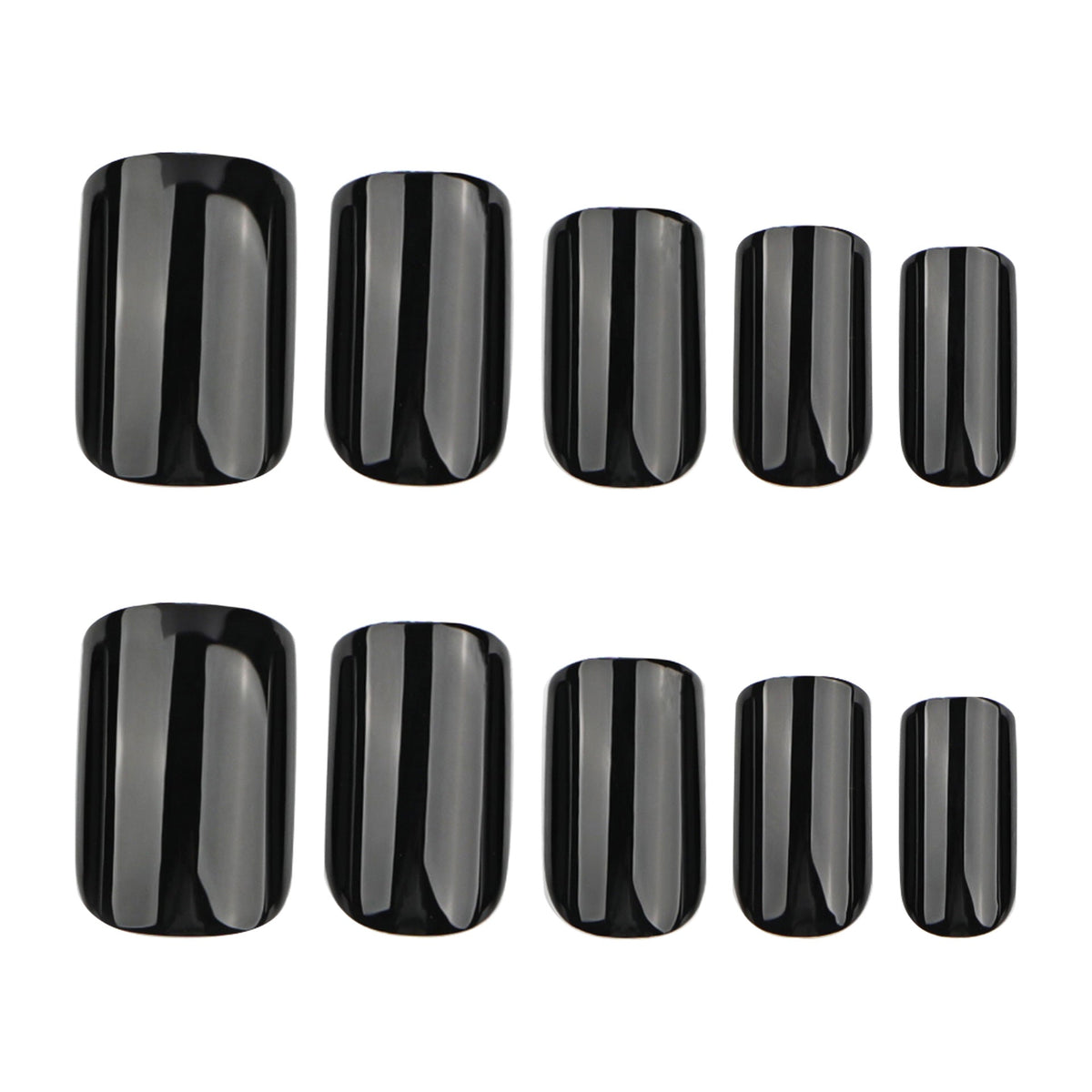 Midnight Black solid press-on nails