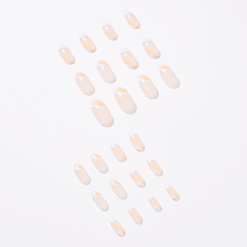 Citrus French white and orange press-on nails