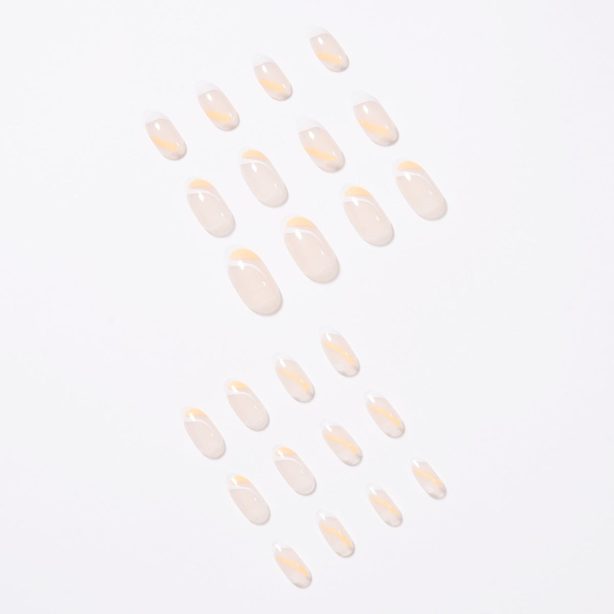 Citrus French white and orange press-on nails