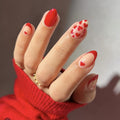 Ruby Heart French press-on nails