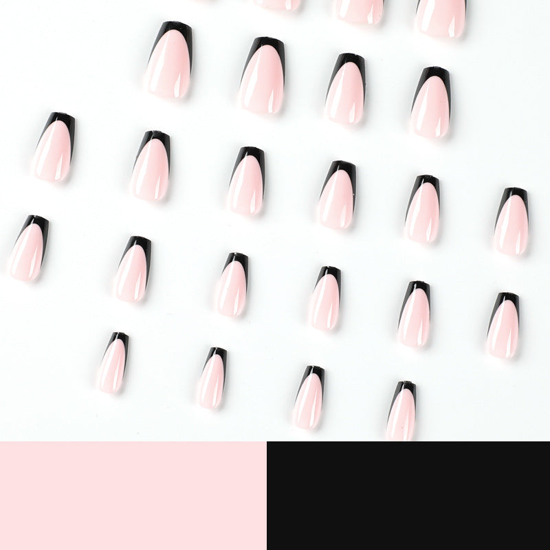 Noir Edge French short ballet press-on nails