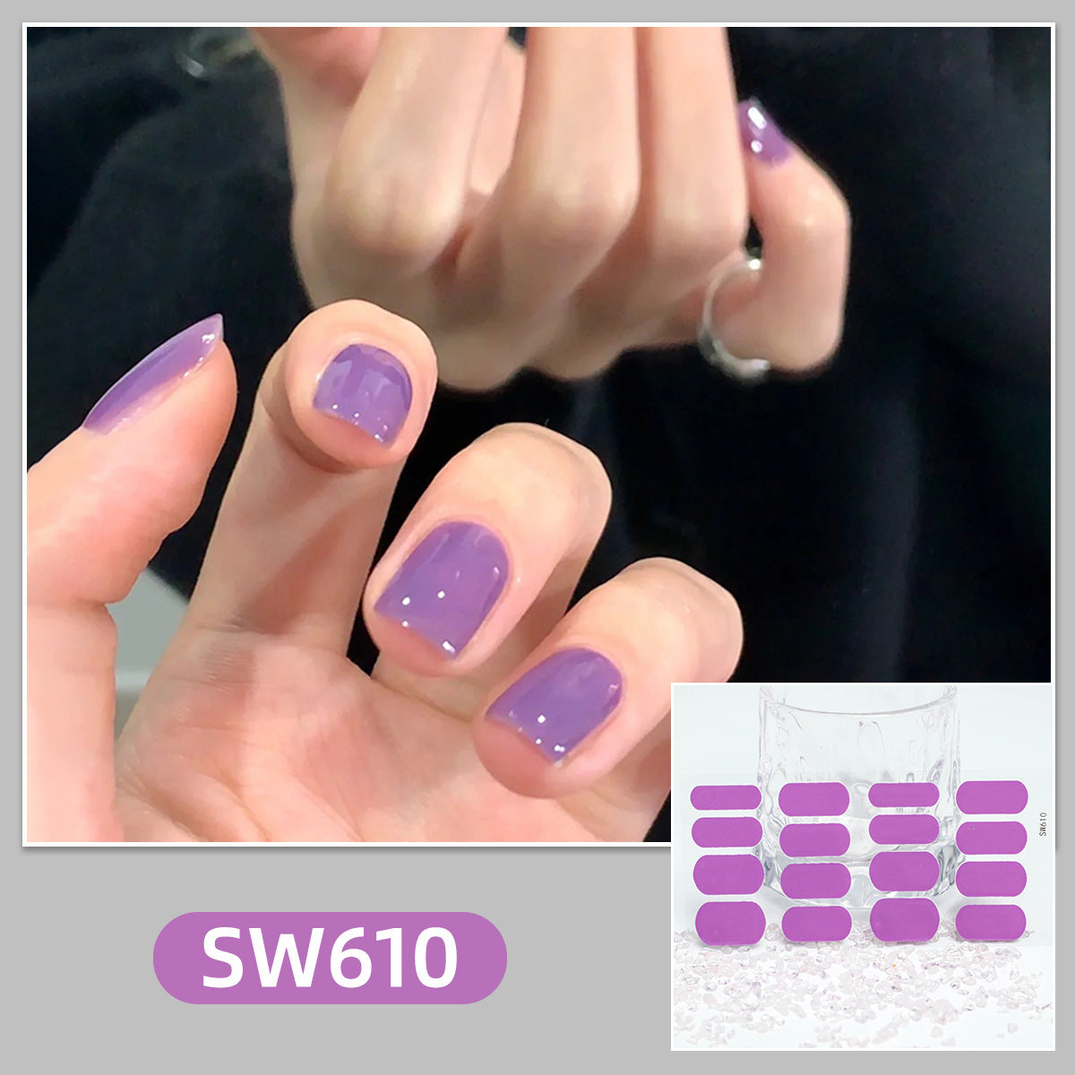 Soft Color gradient and solid nail art stickers