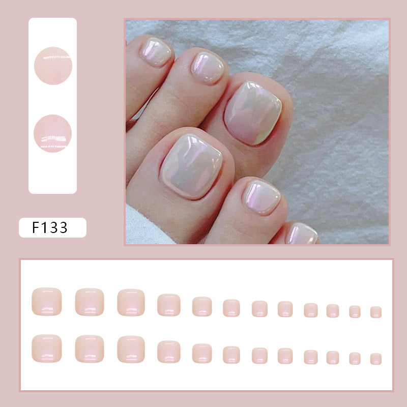 Warm Aurora white press-on toenails, alternate view 2