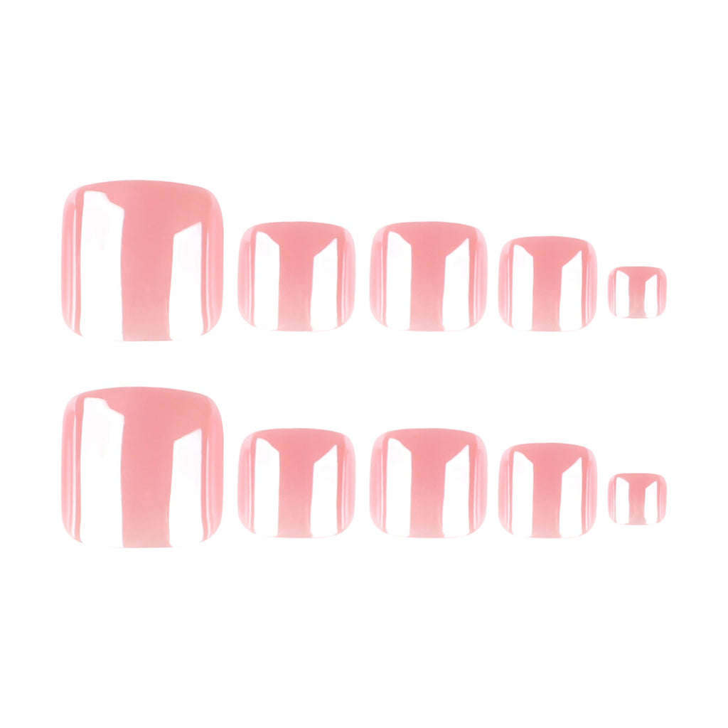 Pink Sparkle Pedi press-on toenails