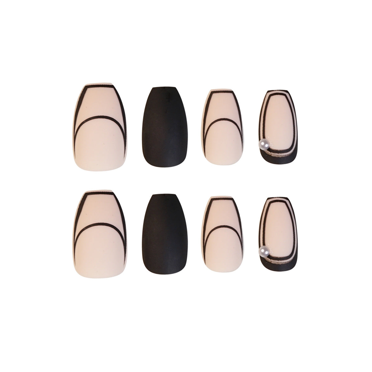 Mocha Pearl French press-on nails