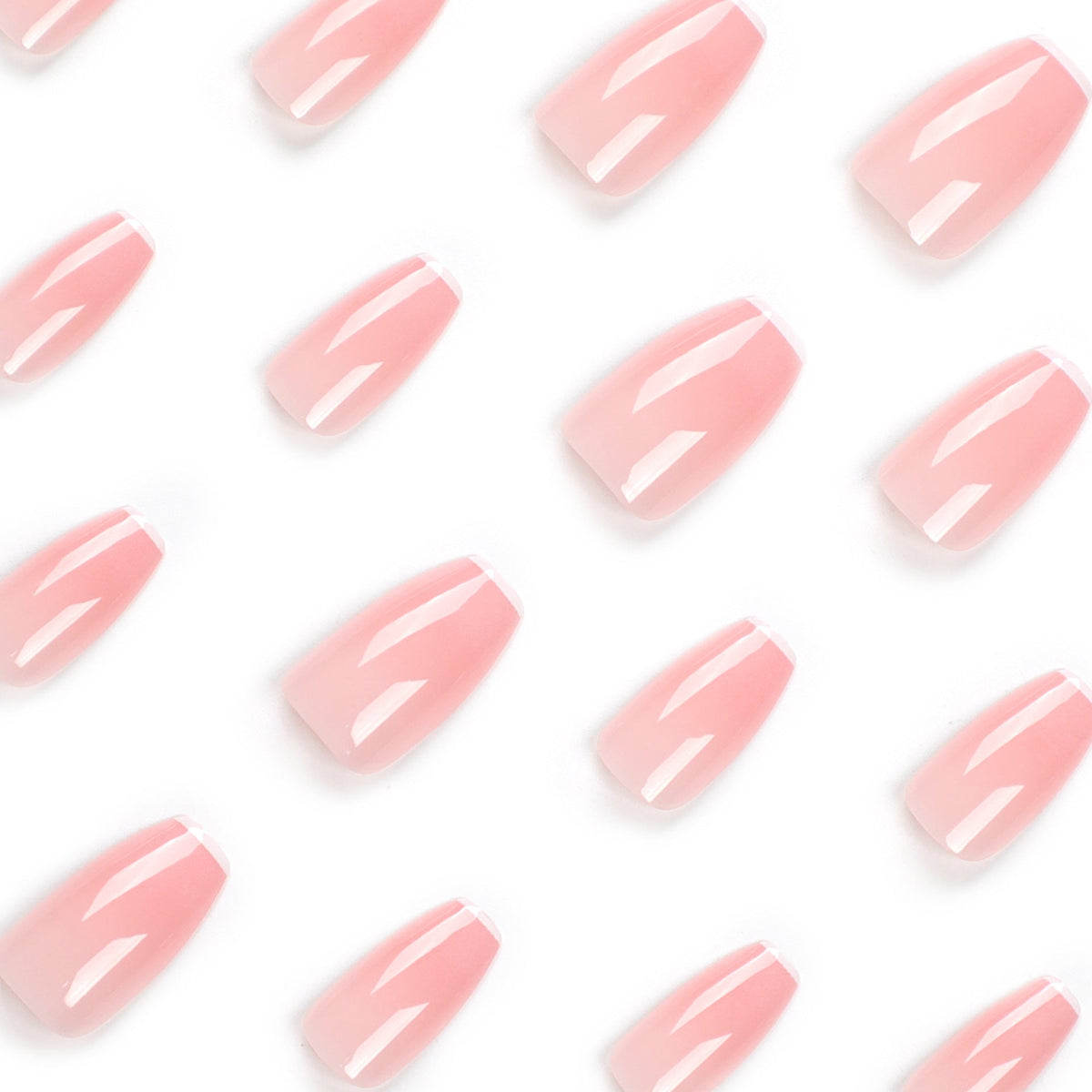 Nude French Ballet white-tip press-on nails