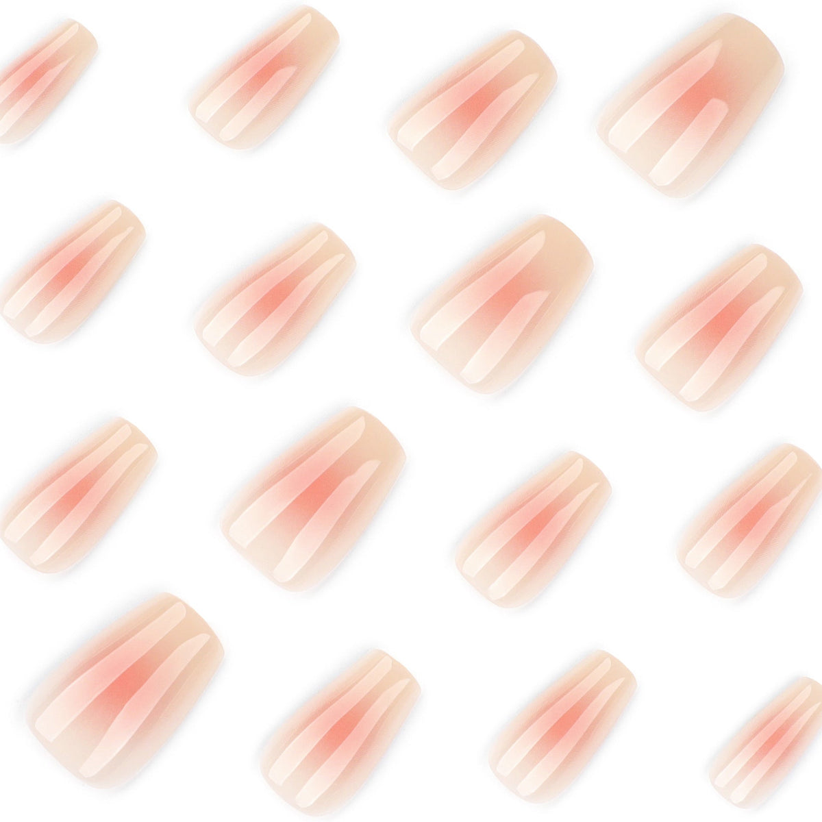 Nude Sheer Gradient short square press-on nails