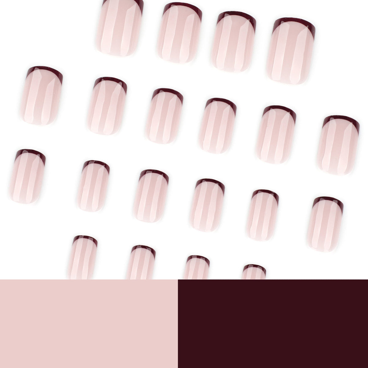 Mocha Metallic French short square press-on nails
