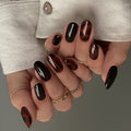 Classic Tortoiseshell glossy brown press-on nails