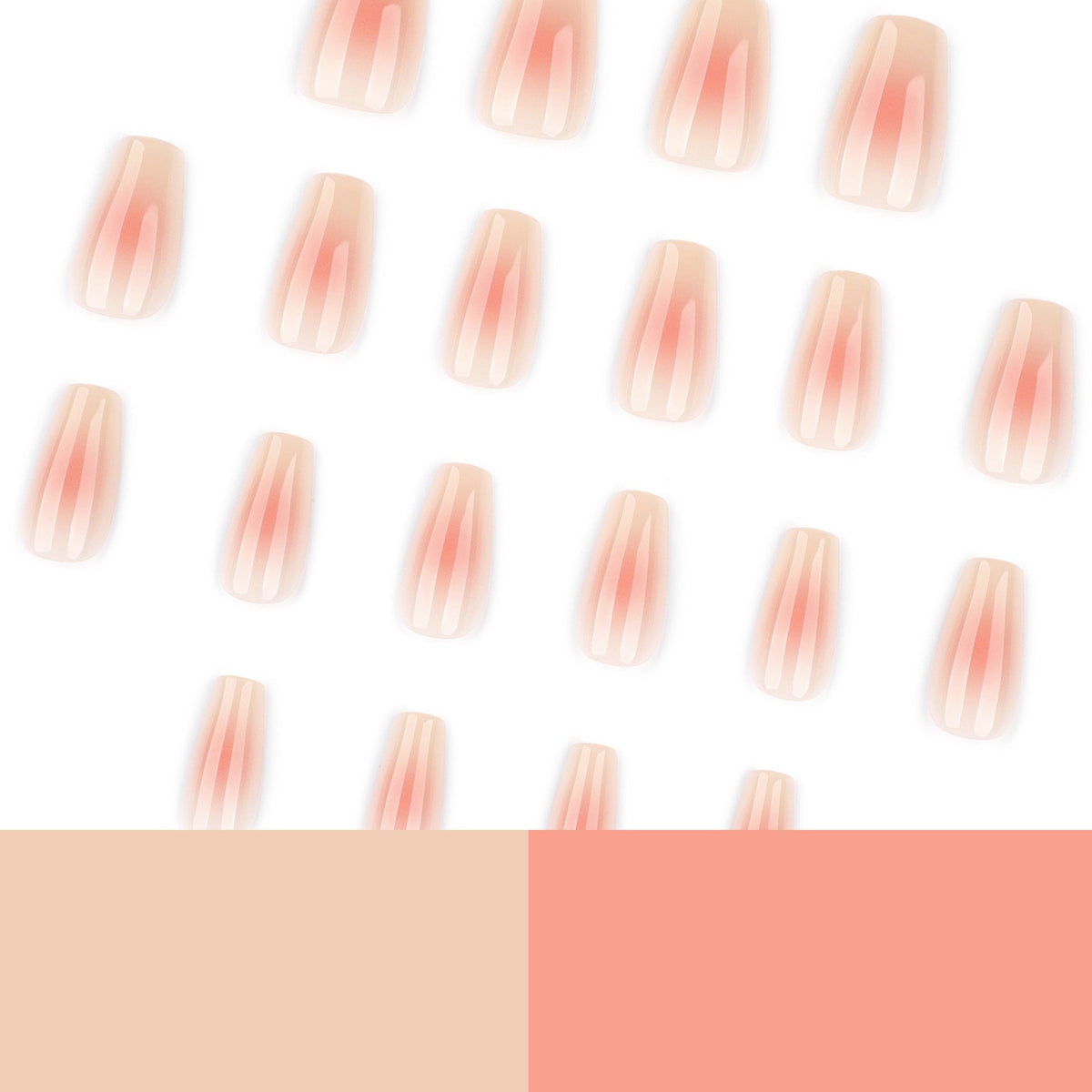 Nude Sheer Gradient short square press-on nails