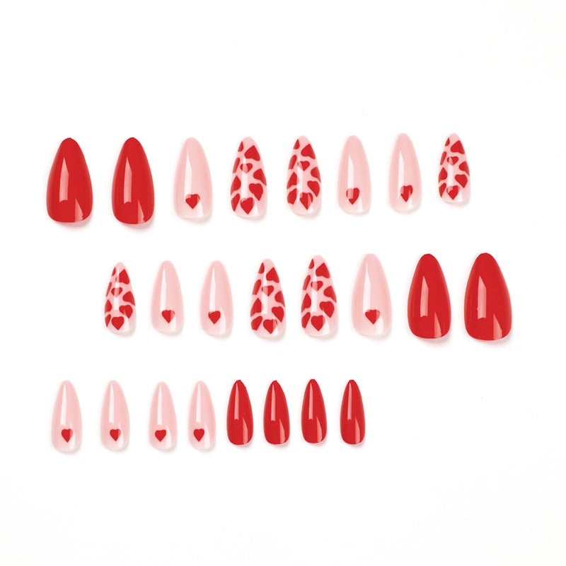 Pink Heart press-on nails
