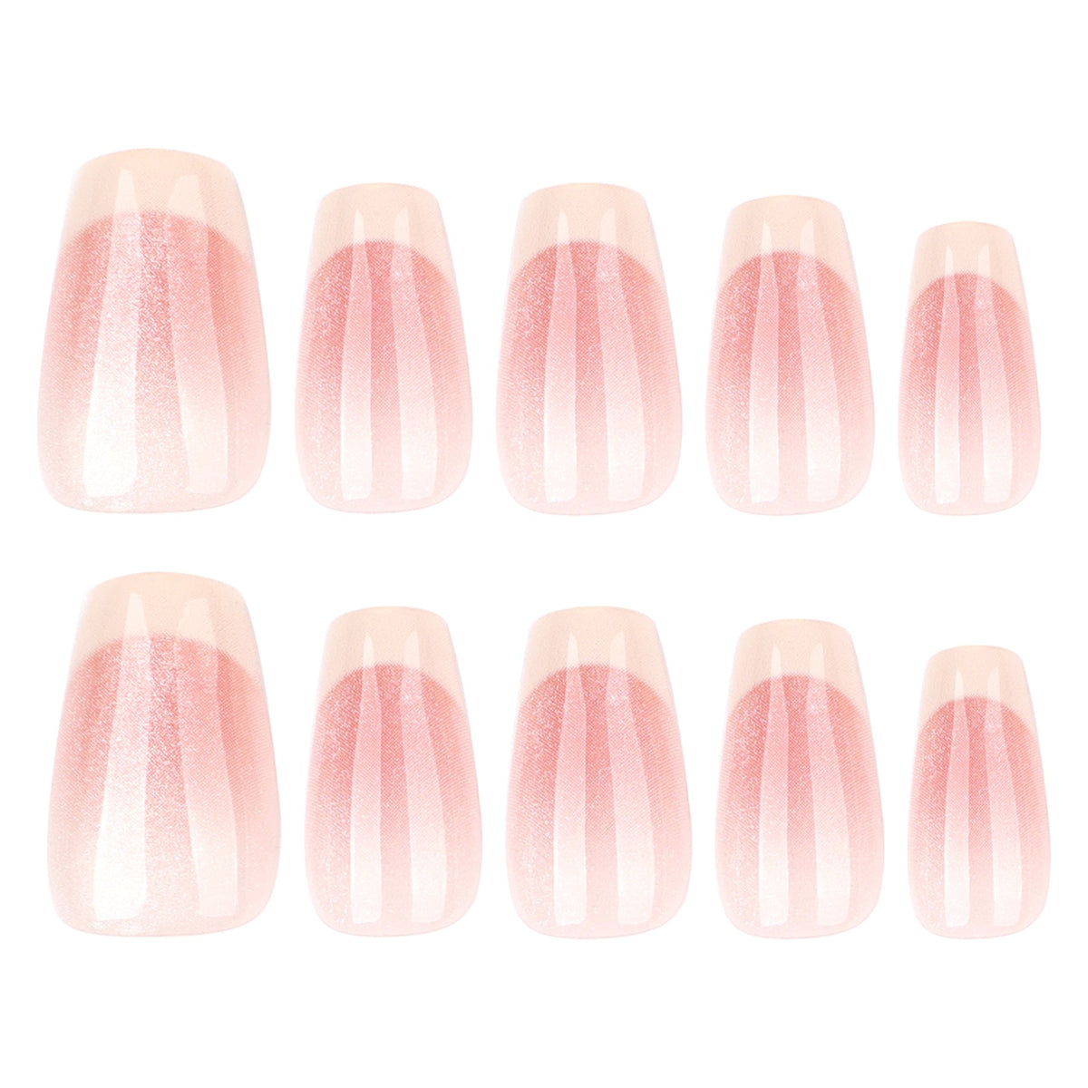 Cream Blush Cat Eye short ballet press-on nails
