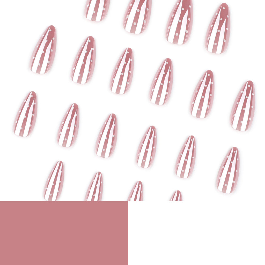 Nude Dot Glow glitter accent press-on nails