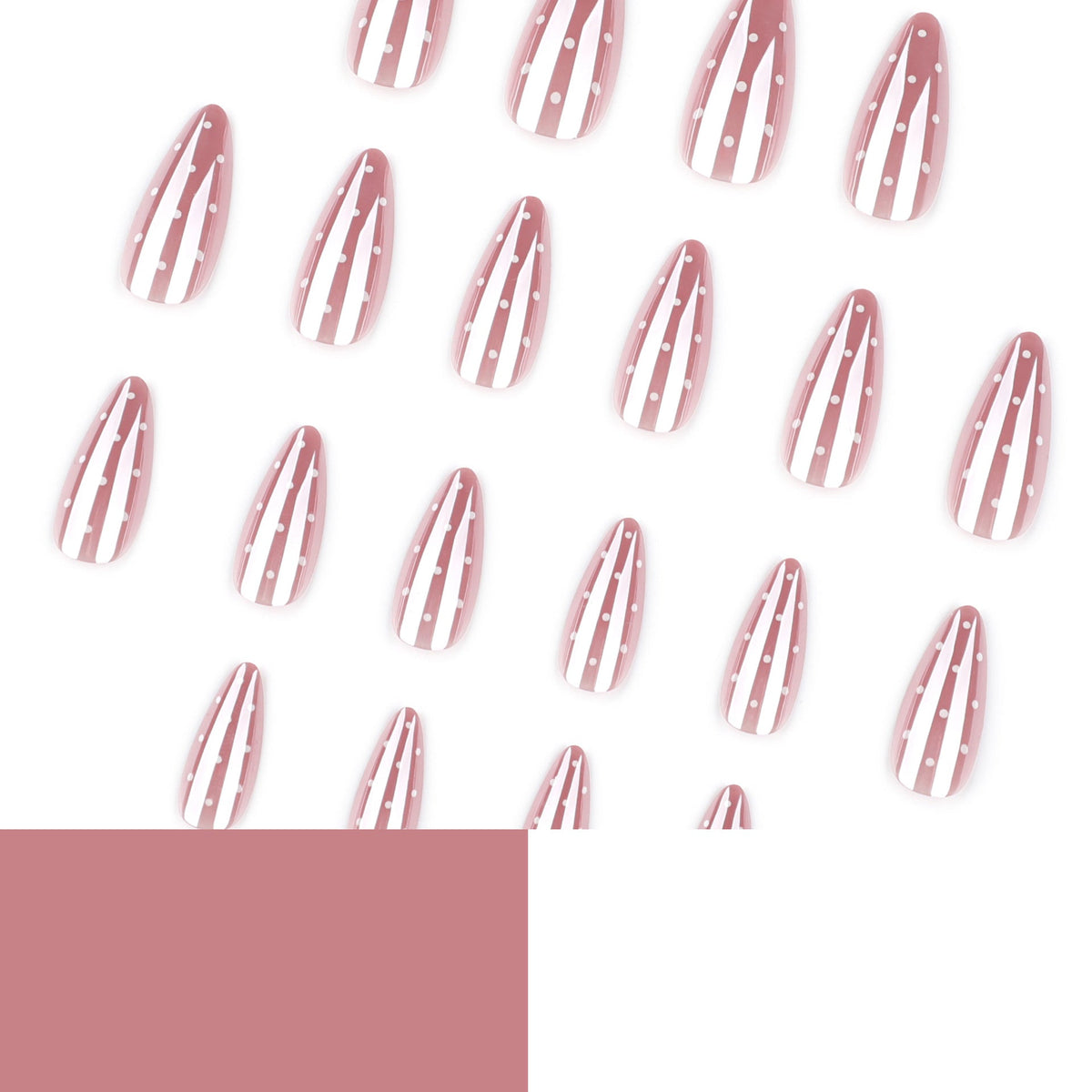 Nude Dot Glow glitter accent press-on nails