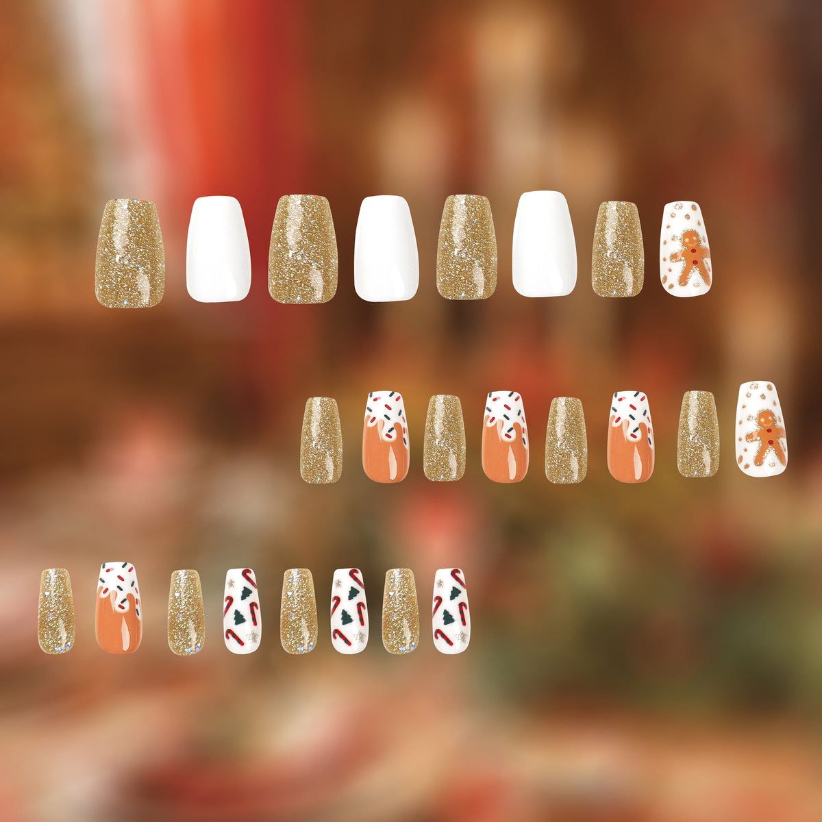 Reindeer Noel Ballet Christmas press-on nails