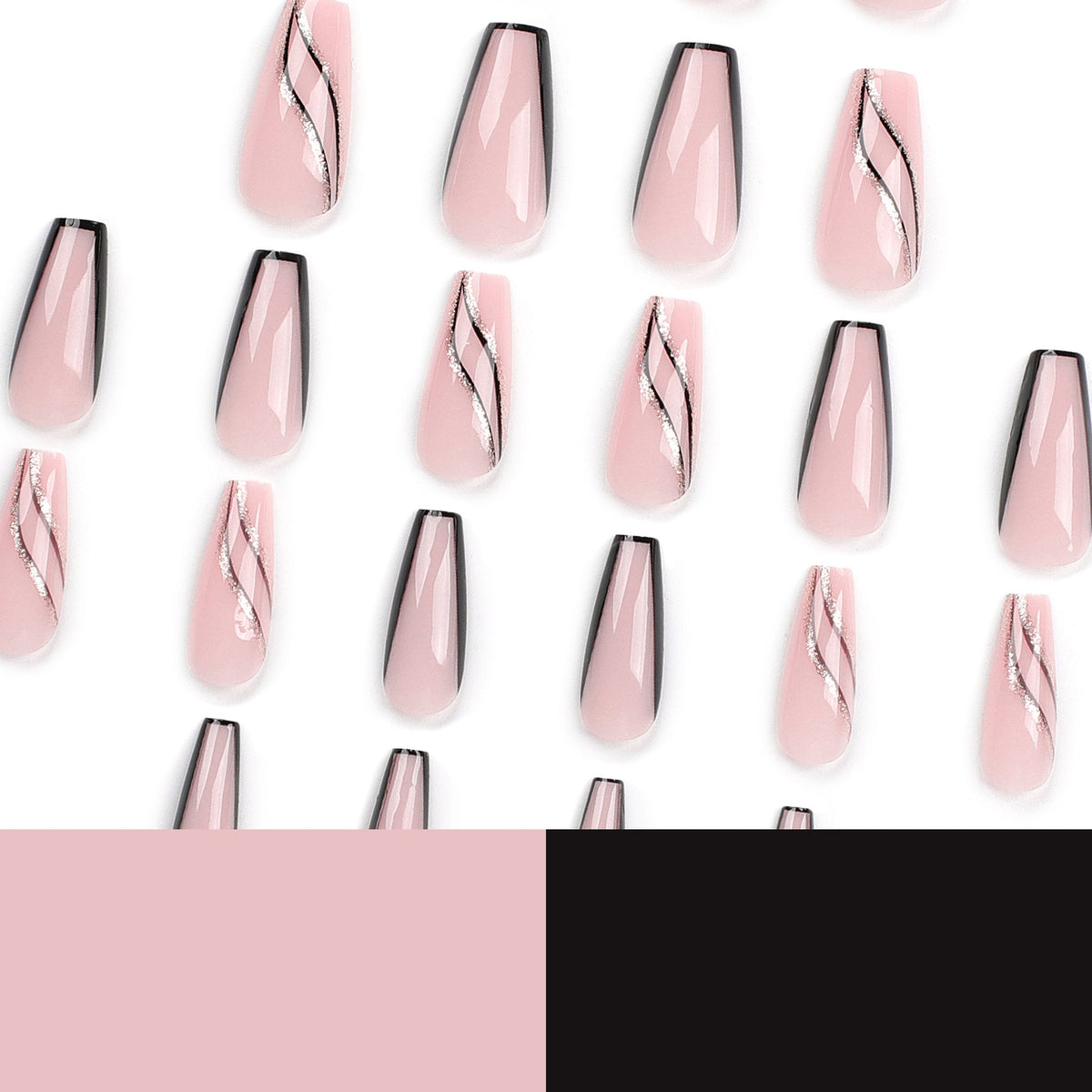 Noir Gilded French black edge press-on nails