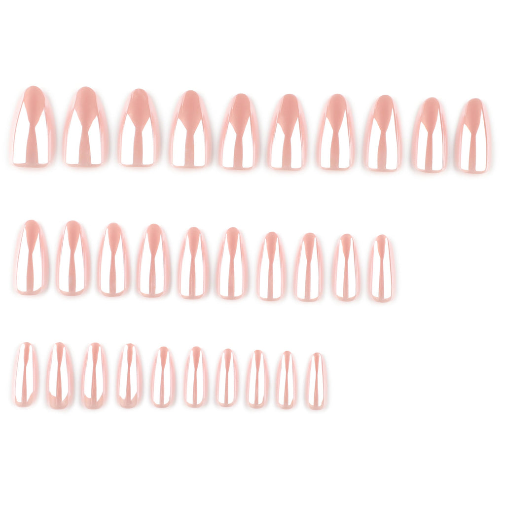 Nude Flash Almond press-on nails