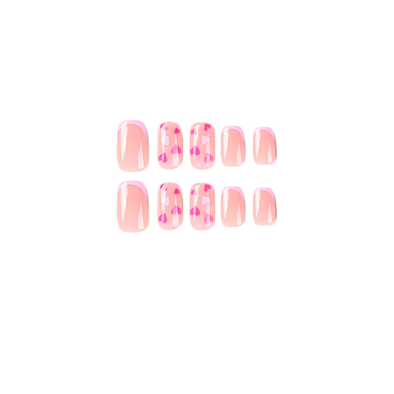 Sweetheart French pink red and purple press-on nails, alternate view 5