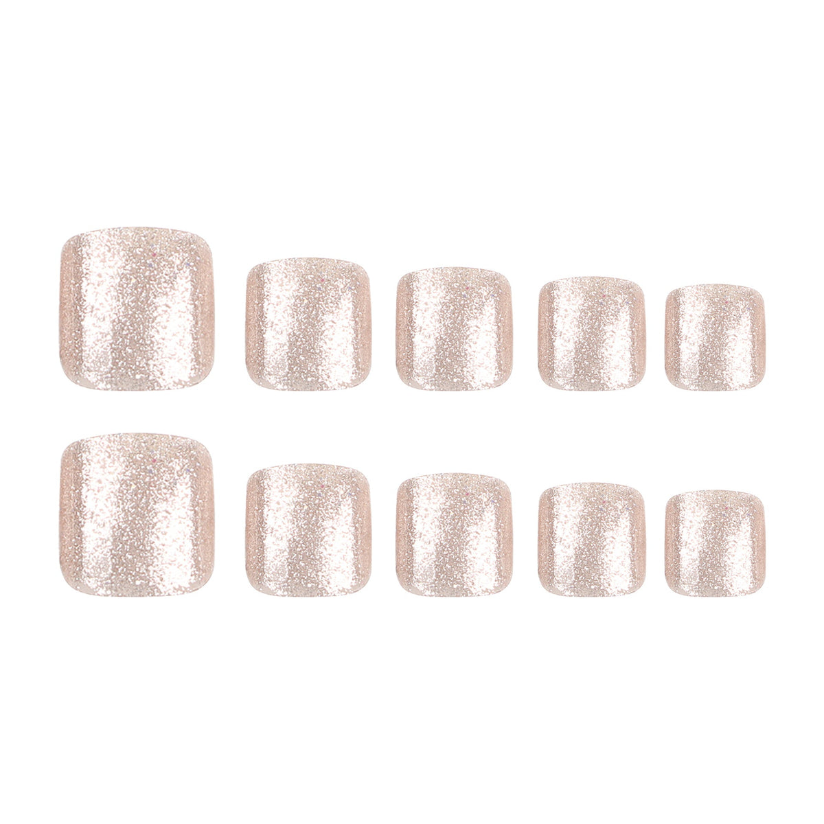 Champagne Glitter press-on toenails