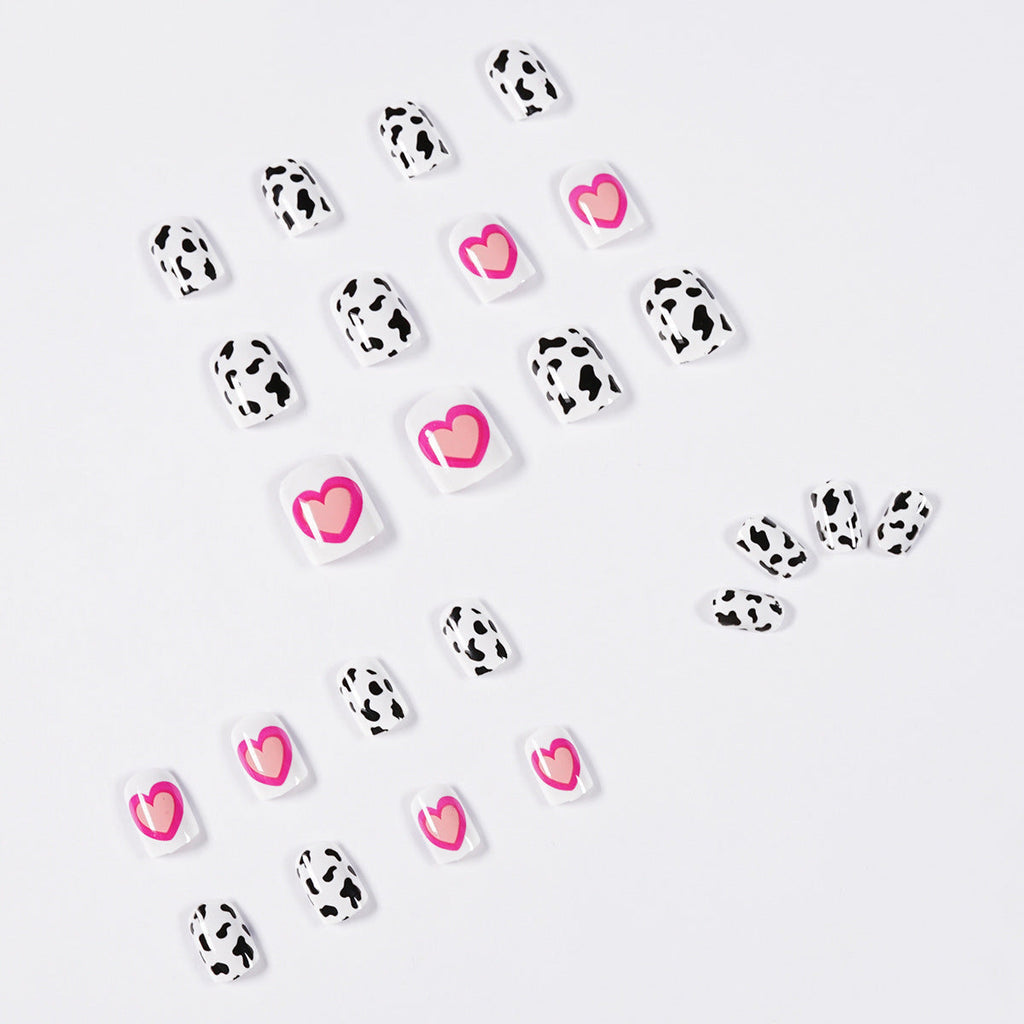 Soft Cow Print Y2K press-on nails